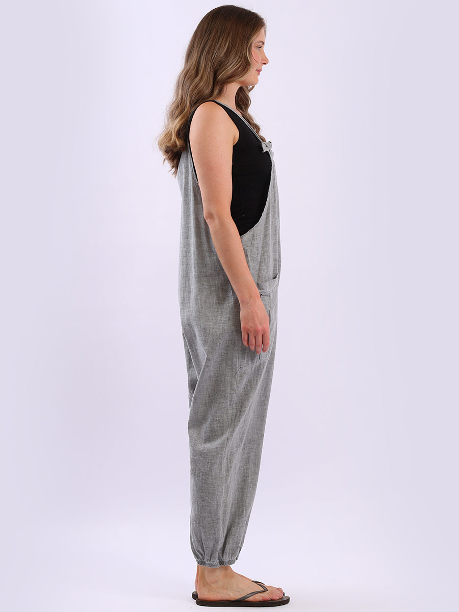 Linen Vintage Washed Strappy Jumpsuit