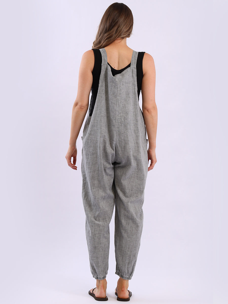 Linen Vintage Washed Strappy Jumpsuit