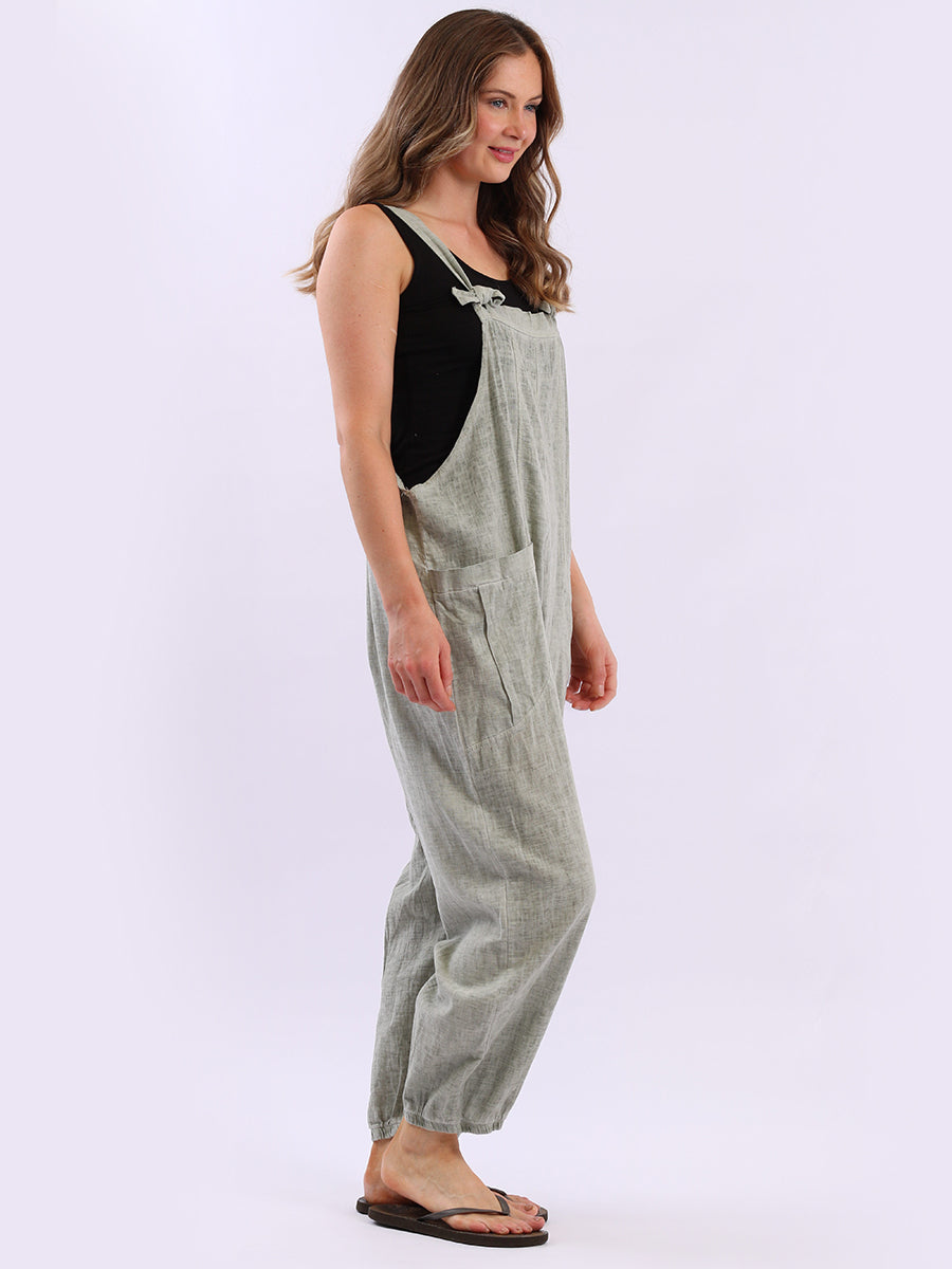 Linen Vintage Washed Strappy Jumpsuit