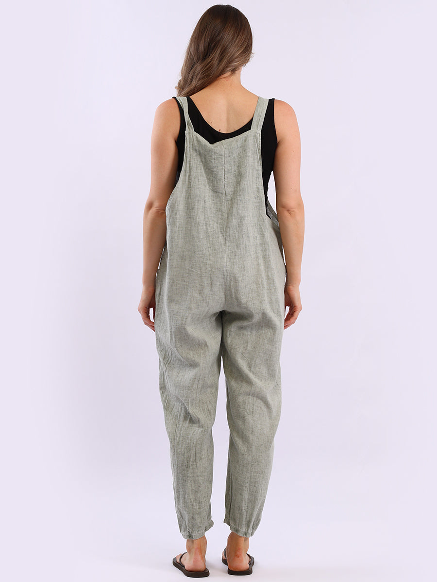 Linen Vintage Washed Strappy Jumpsuit