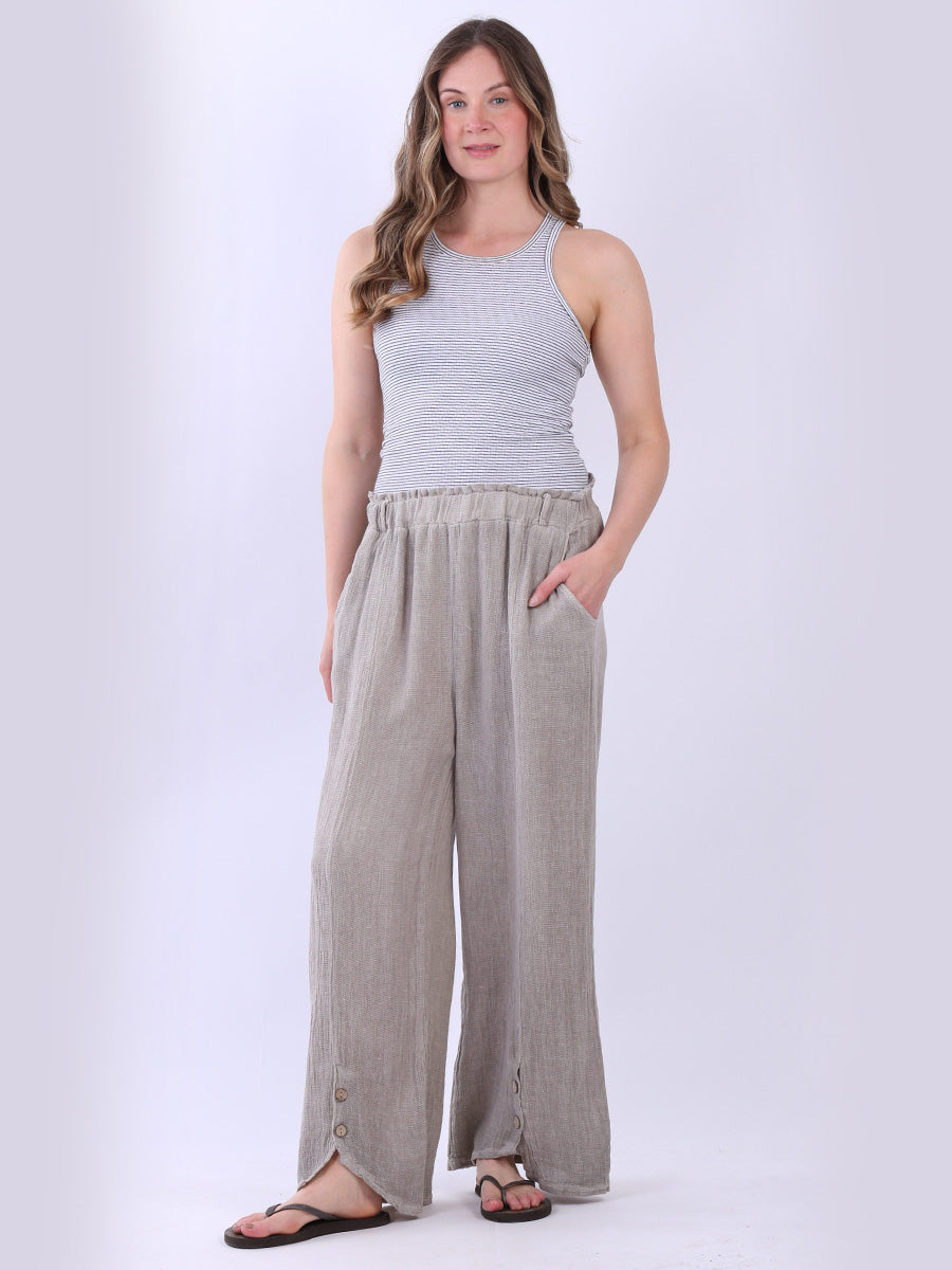 Vintage Washed Linen Trouser Mocha