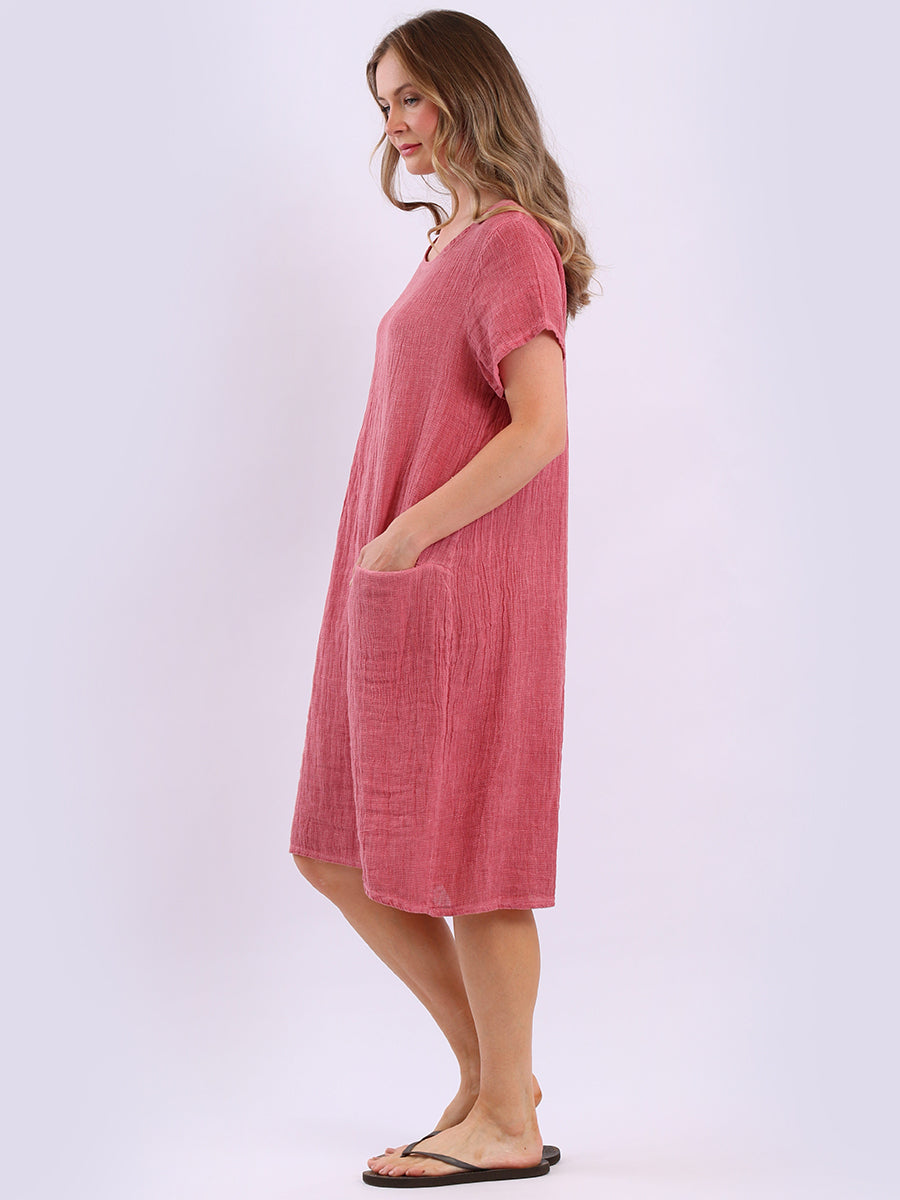 Solid Linen Vintage Wash Midi Dress