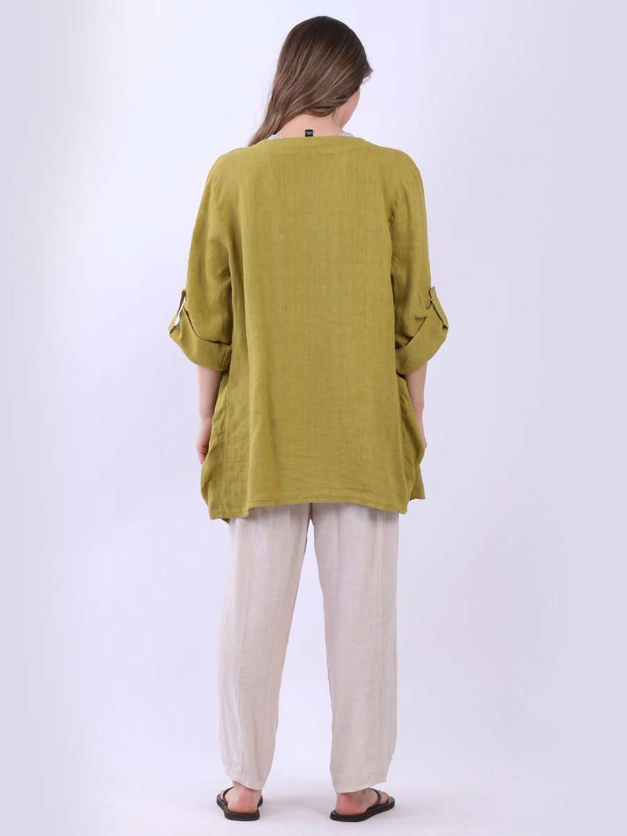 Plain Linen Waterfall Cardigan