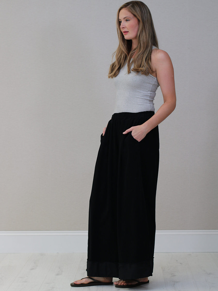Solid Corduroy Wide Leg Palazzo