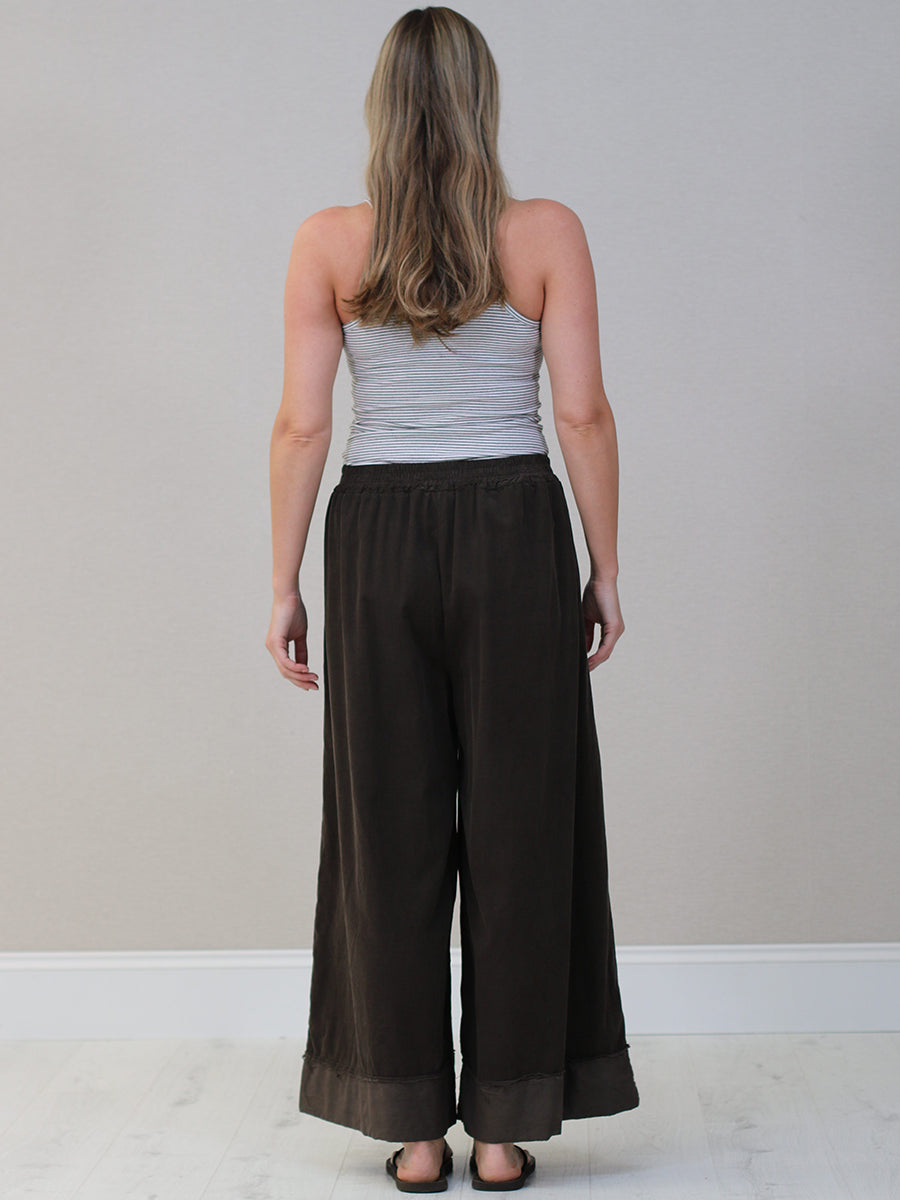 Solid Corduroy Wide Leg Palazzo