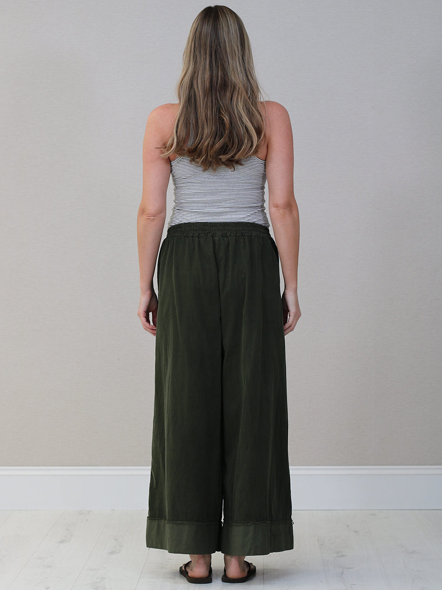 Solid Corduroy Wide Leg Palazzo