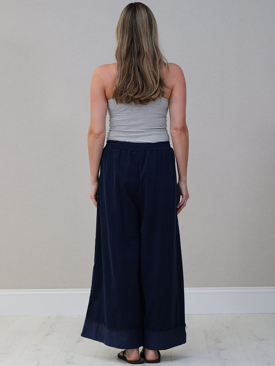 Solid Corduroy Wide Leg Palazzo