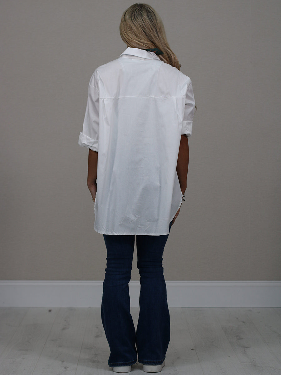 Plain Fancy Front Button Cotton Shirt