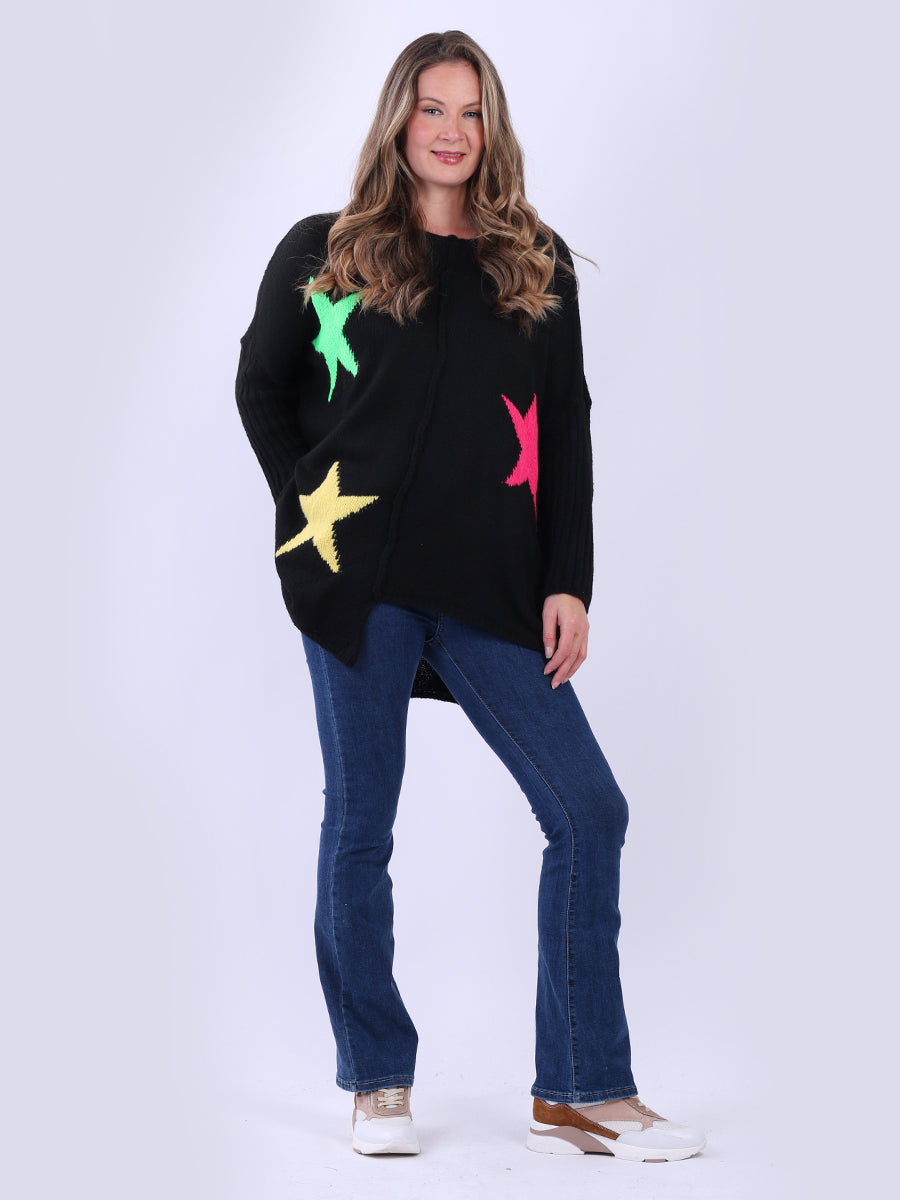Plus Size Wool Knitted Star Jumper