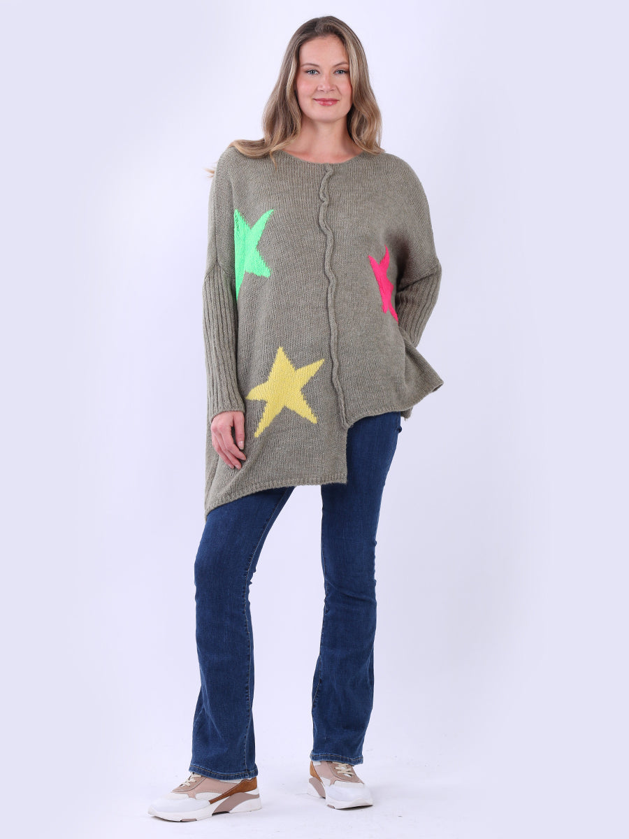 Plus Size Wool Knitted Star Jumper