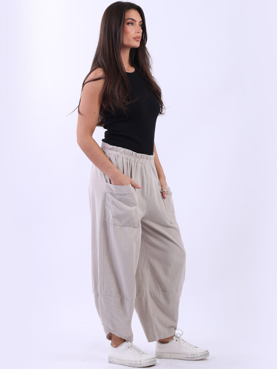 Women Solid Corduroy Cotton Trouser