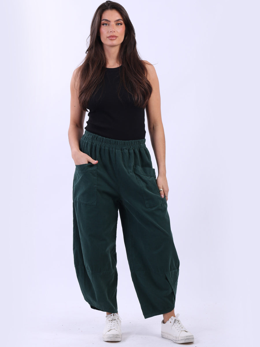 Women Solid Corduroy Cotton Trouser