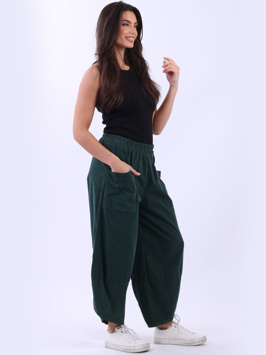 Women Solid Corduroy Cotton Trouser