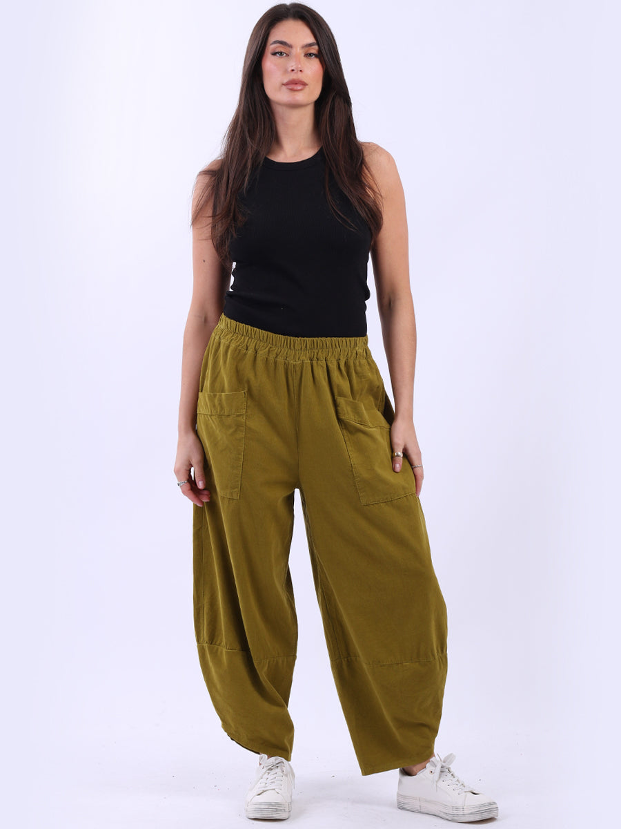 Women Solid Corduroy Cotton Trouser