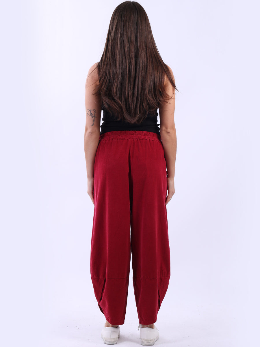Women Solid Corduroy Cotton Trouser