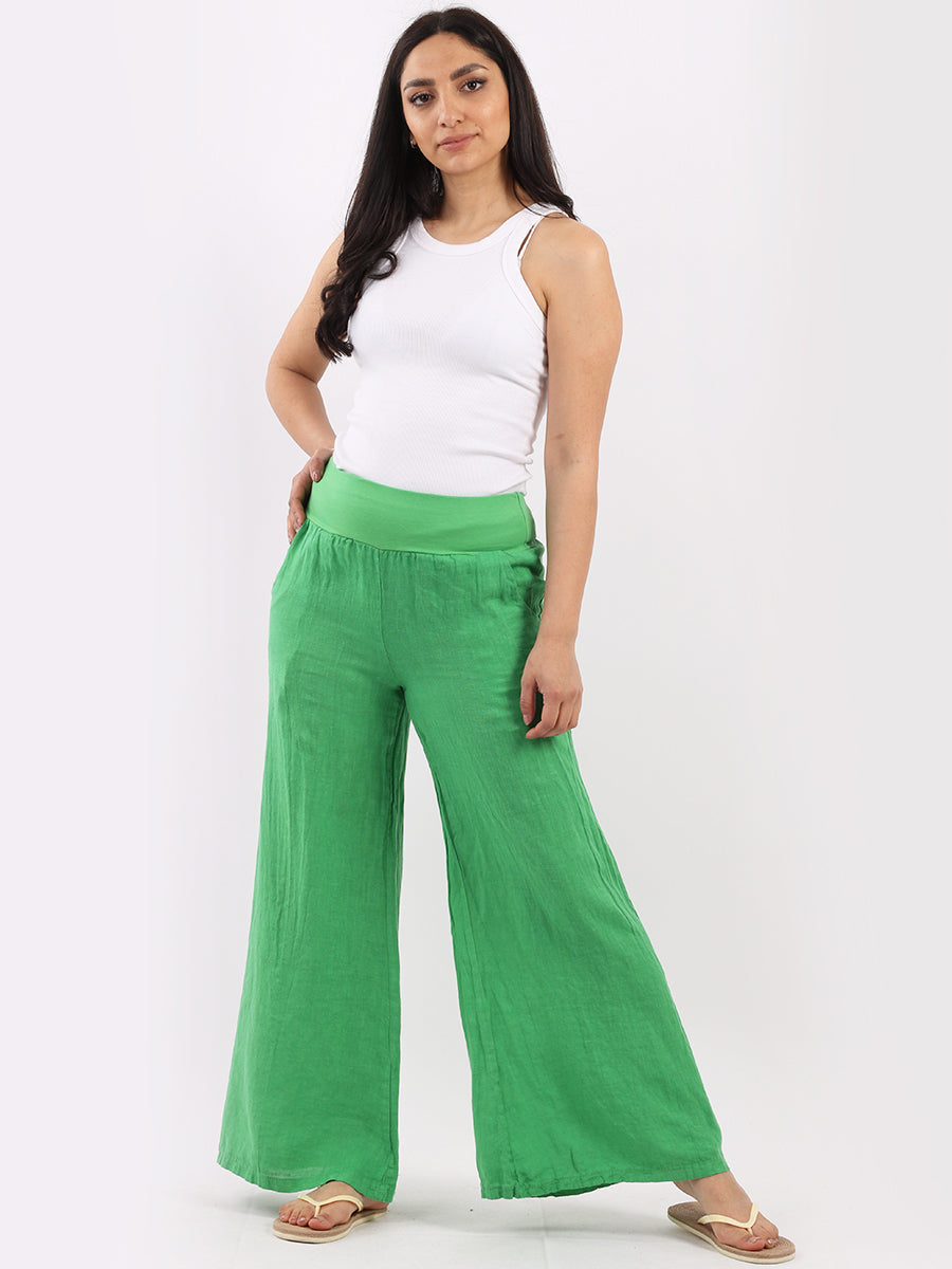 Casual Linen Wide Leg Women Palazzo
