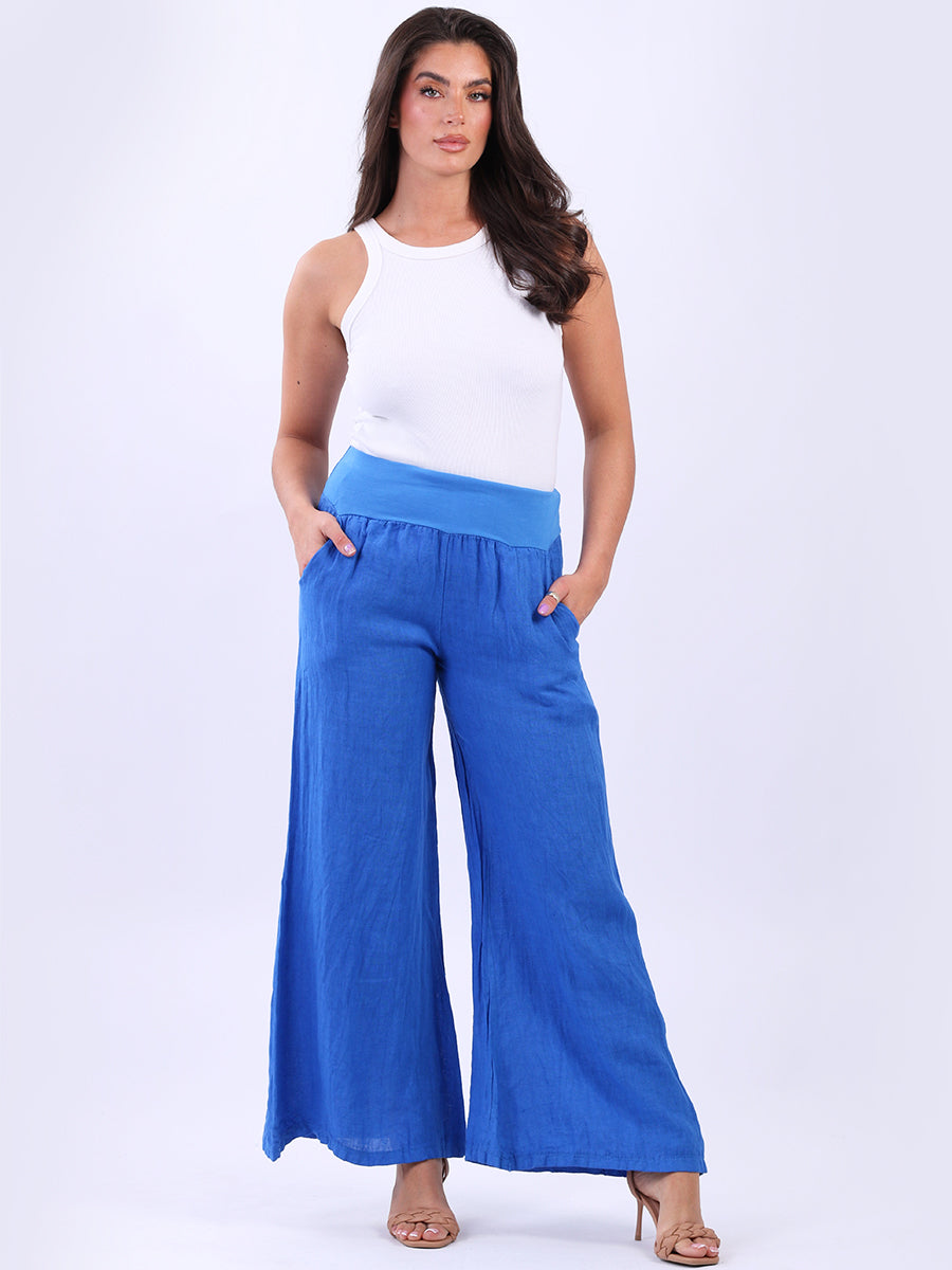 Casual Linen Wide Leg Women Palazzo