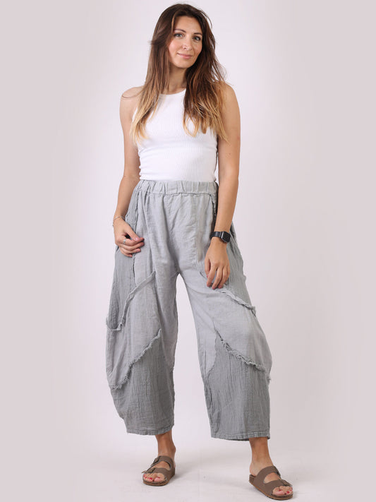 Mesh Net Linen Trouser Silver