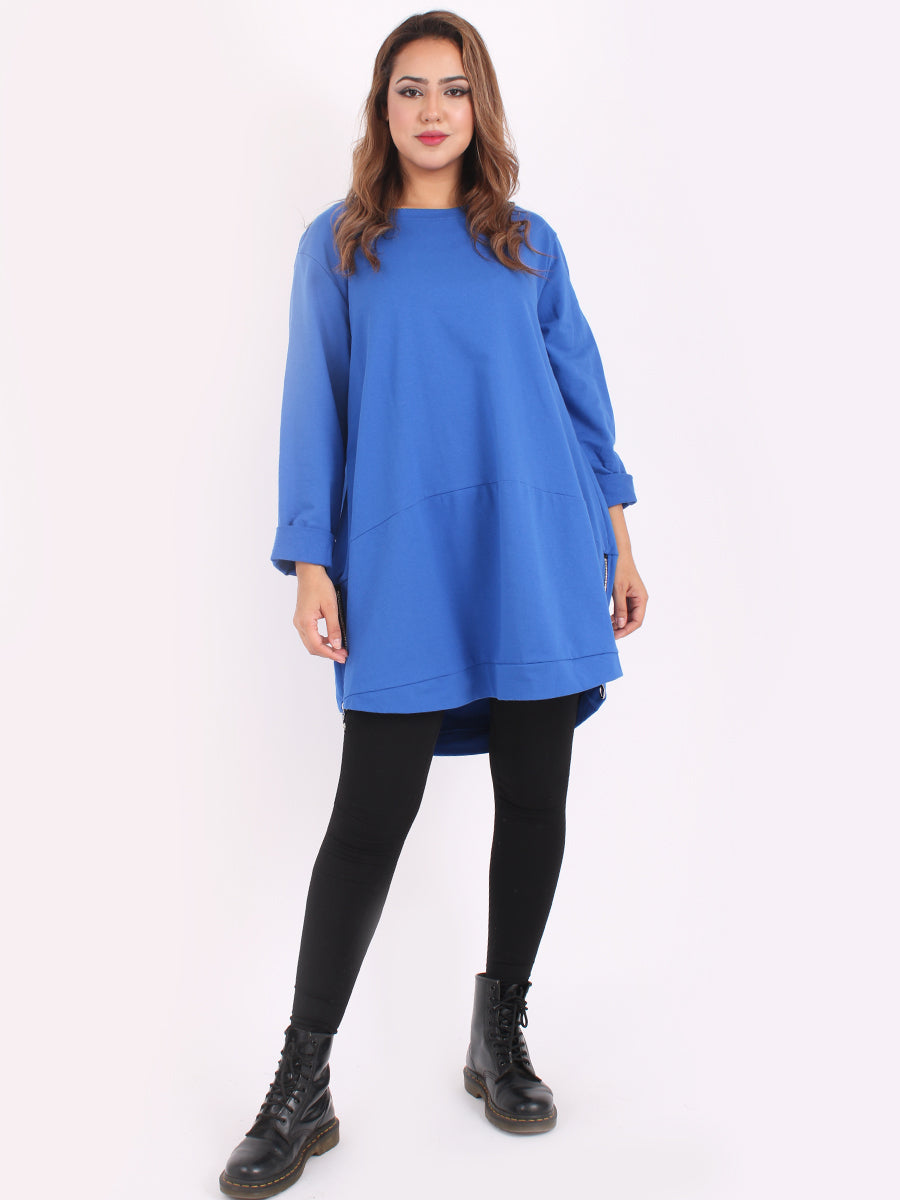 Solid Cotton Baggy Top Royal Blue