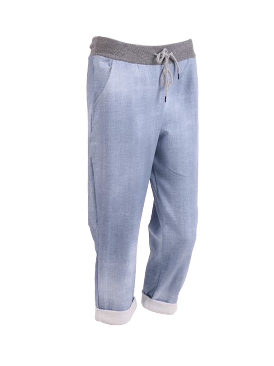 Plain Loose Pockets Cotton Ladies Trouser