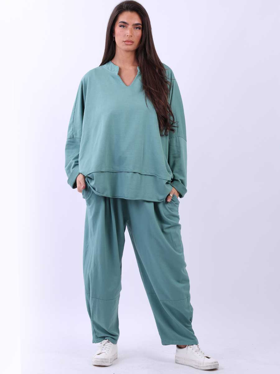 Women Solid Cotton Baggy Tunic Top