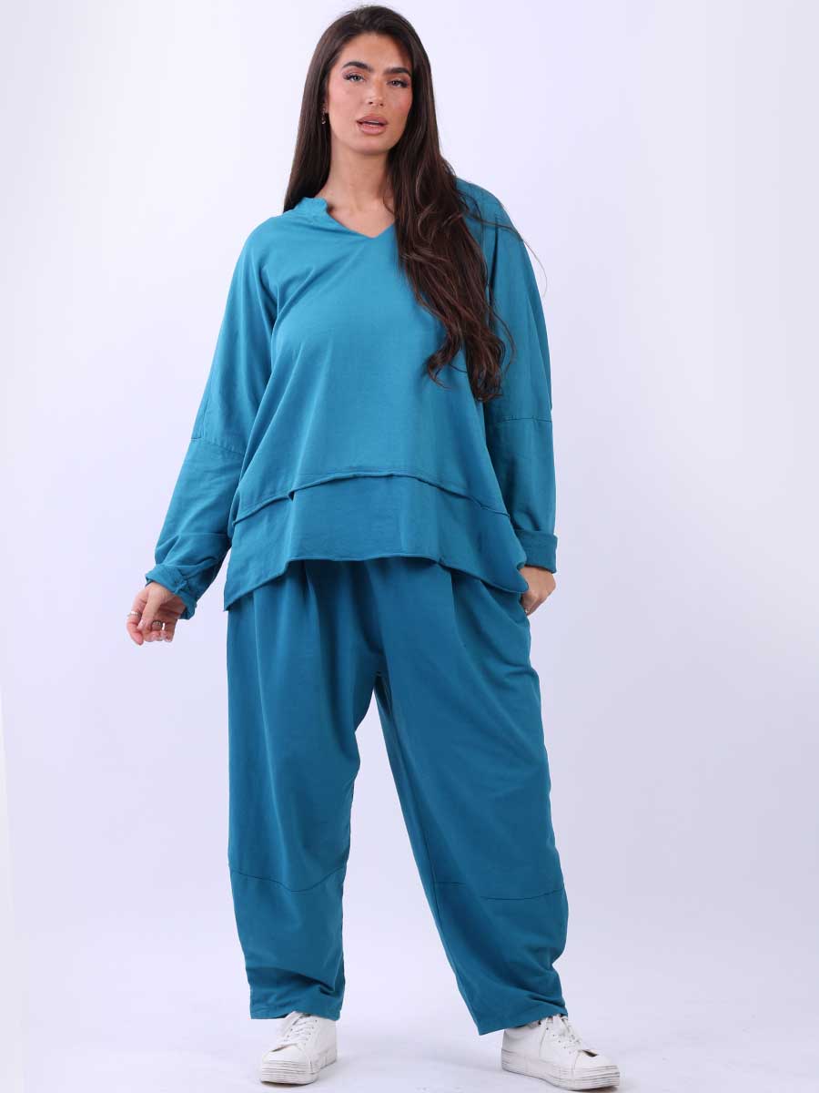Women Solid Cotton Baggy Tunic Top