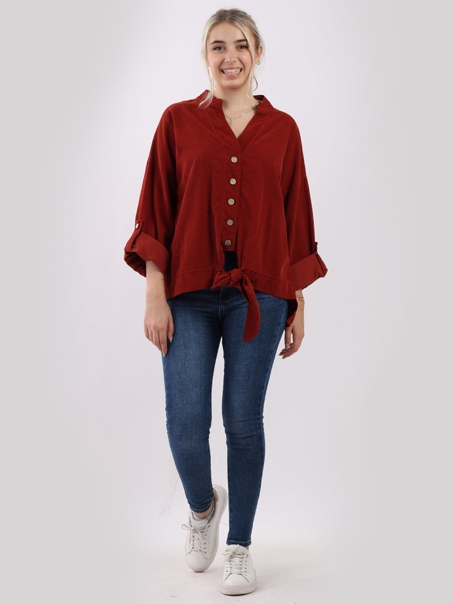 Cotton Corduroy Lagenlook Crop Top
