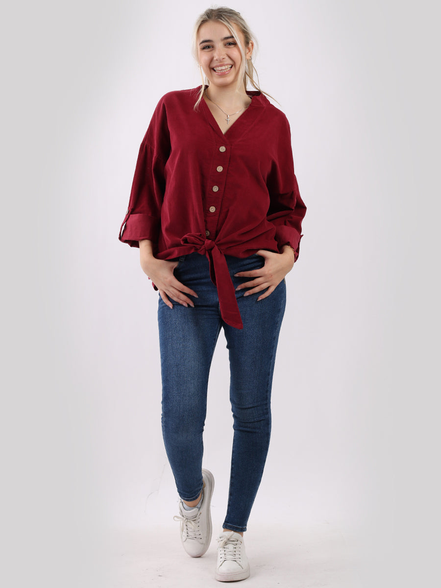 Cotton Corduroy Lagenlook Crop Top