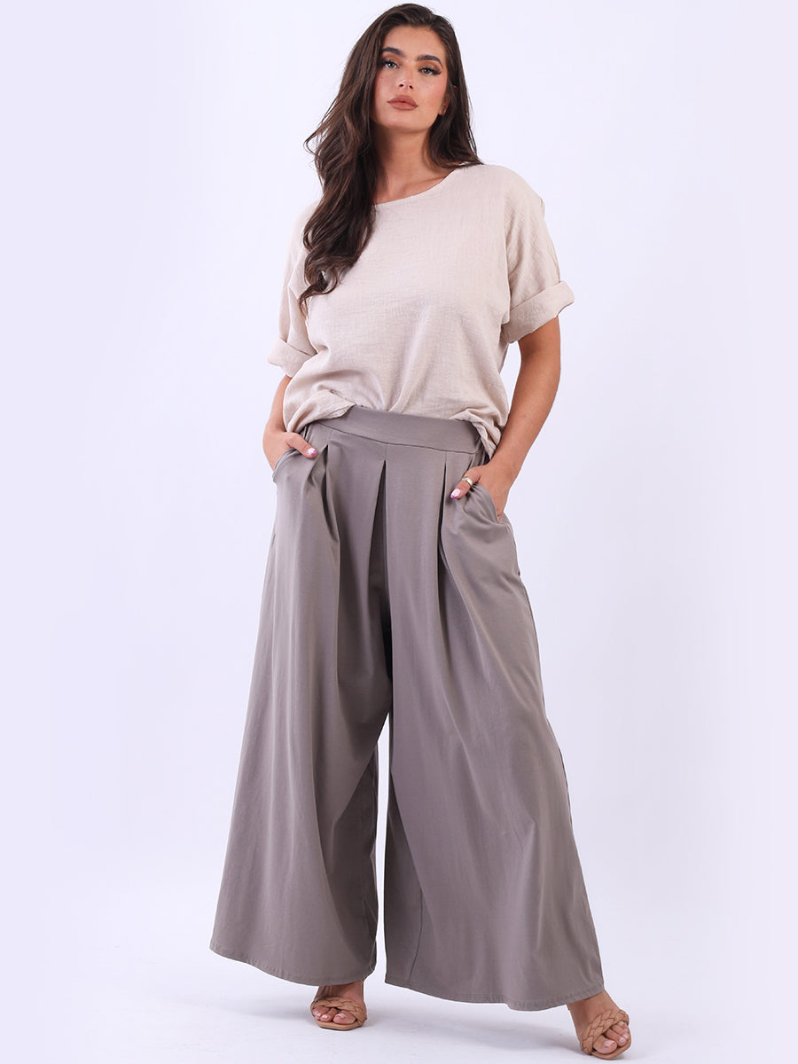 Wide Leg Cotton Palazzo