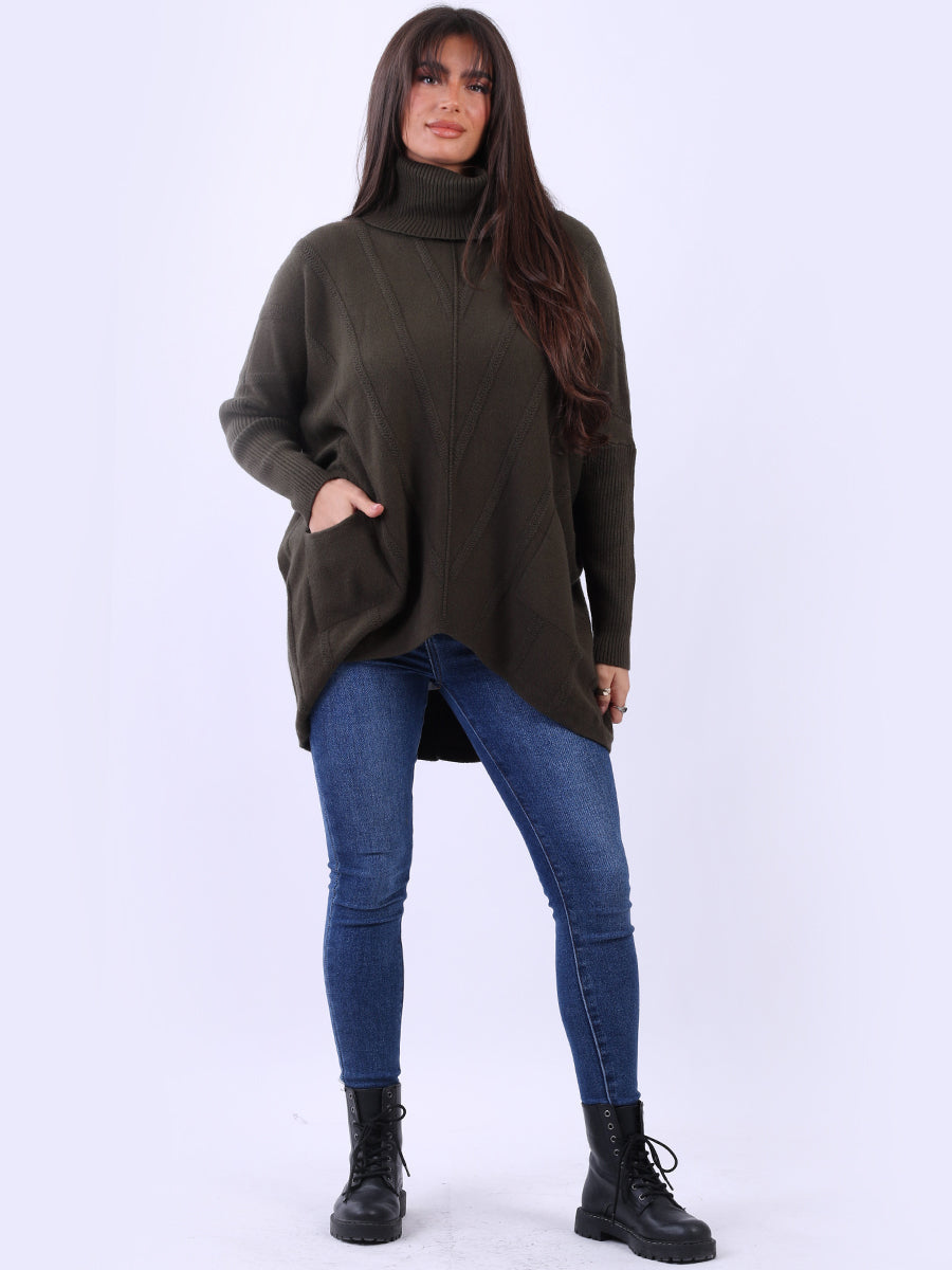 Cowl Neck Knitted Jumper