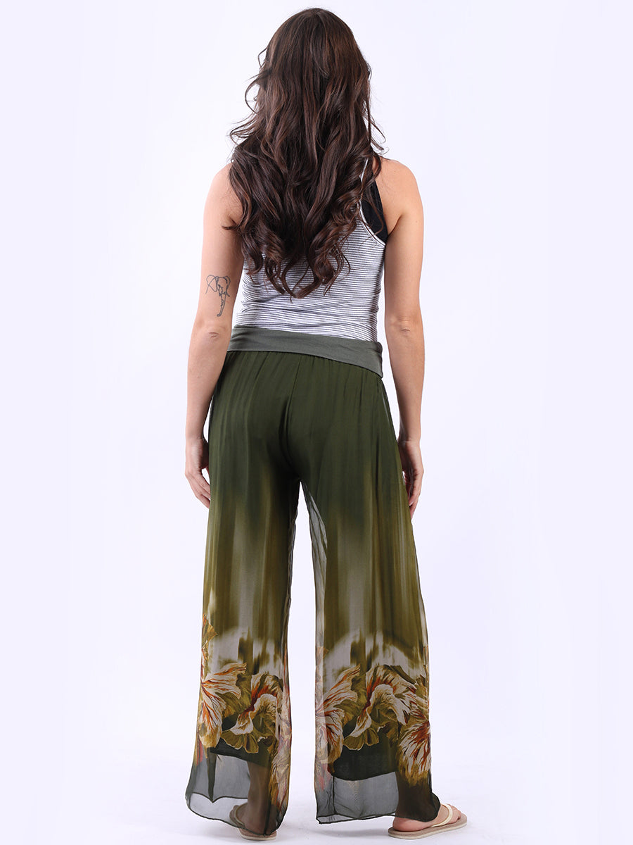 2 Layered Floral Silk Palazzo