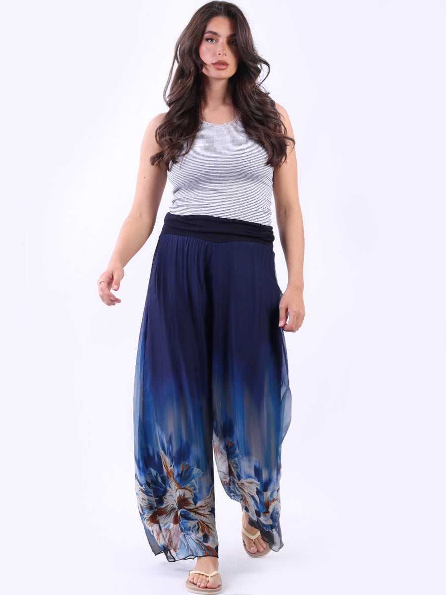 2 Layered Floral Silk Palazzo