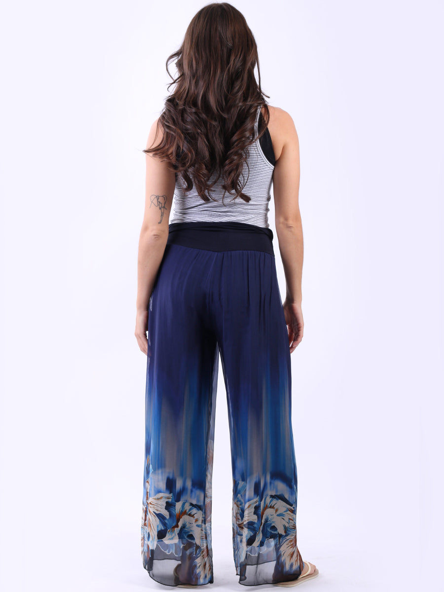 2 Layered Floral Silk Palazzo