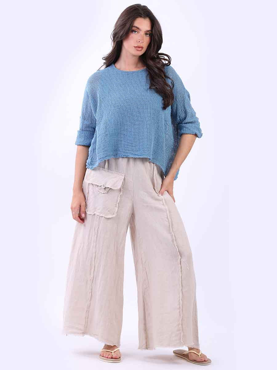 Mesh Net Crop Top Denim