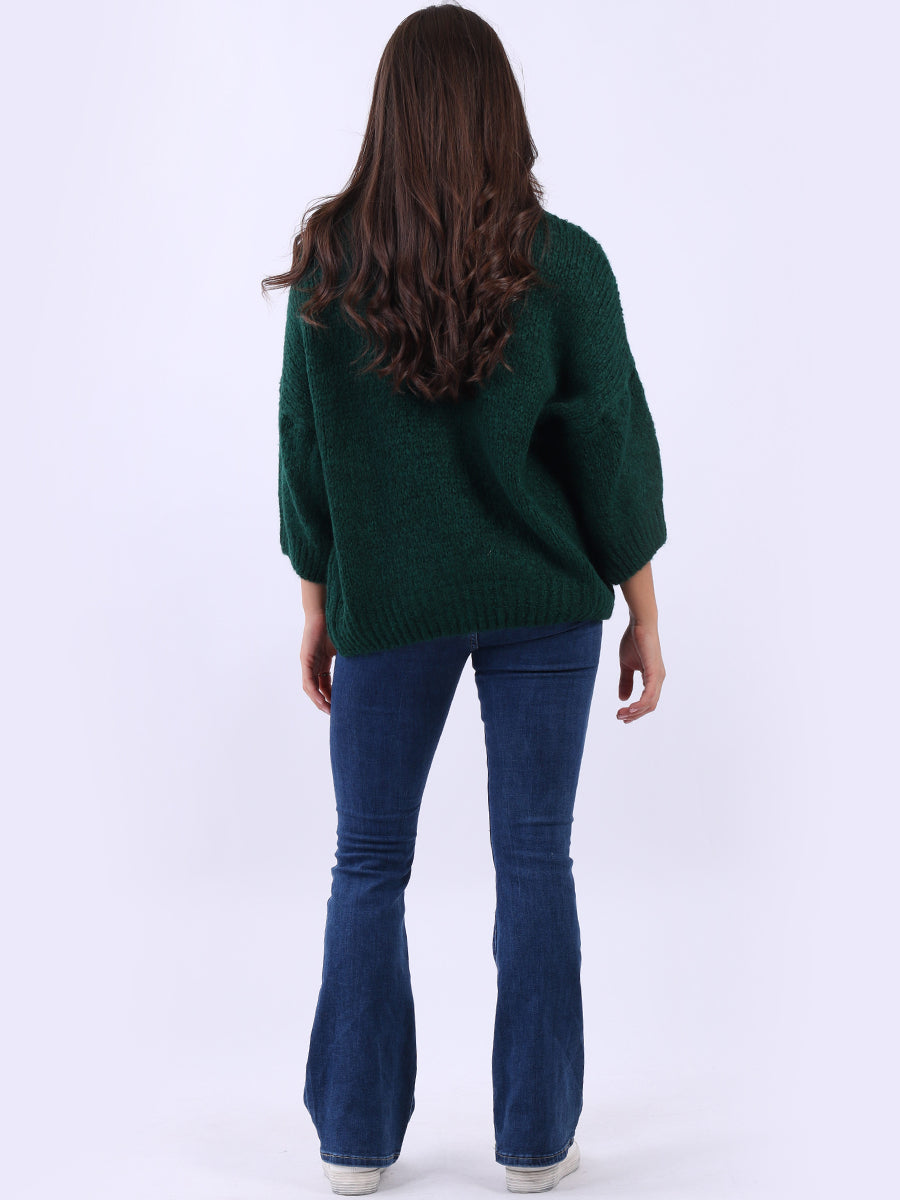 Women Cozy Wool Knit Crop Jumper