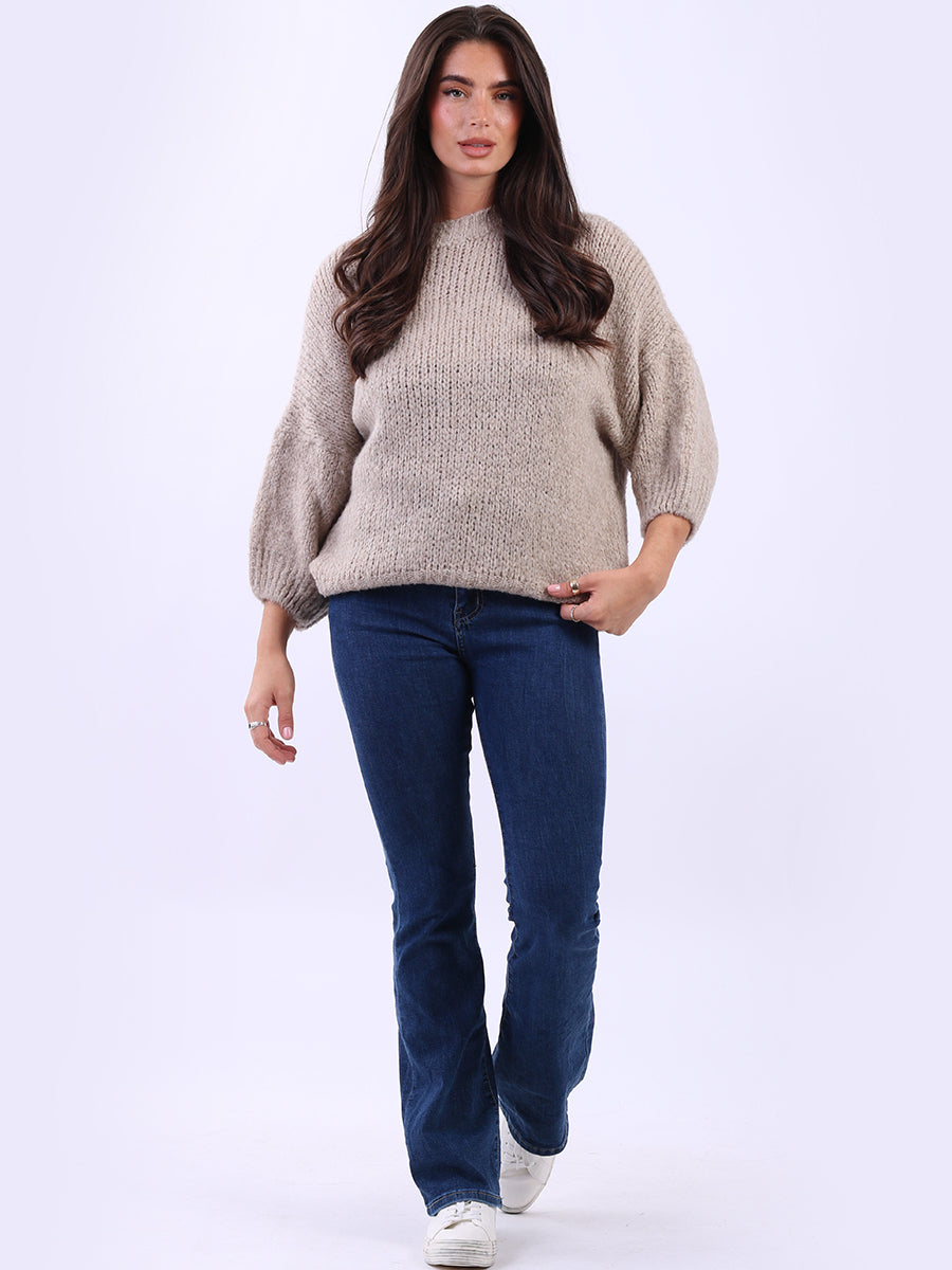 Women Cozy Wool Knit Crop Jumper