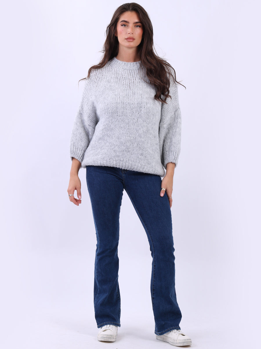 Women Cozy Wool Knit Crop Jumper