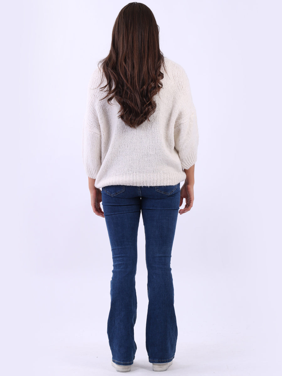 Women Cozy Wool Knit Crop Jumper