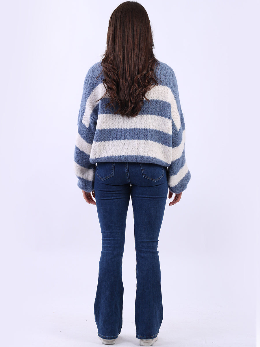 Drop Shoulders Batwing Knitted Woolen Crop Jumper