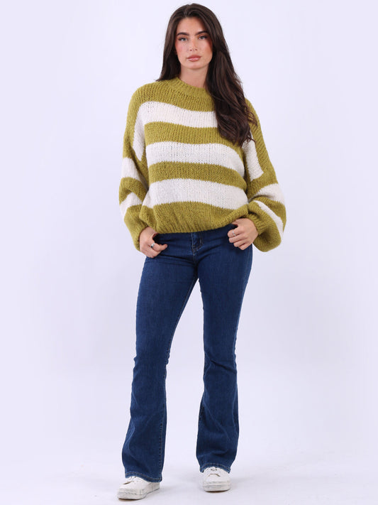 Drop Shoulders Batwing Knitted Woolen Crop Jumper