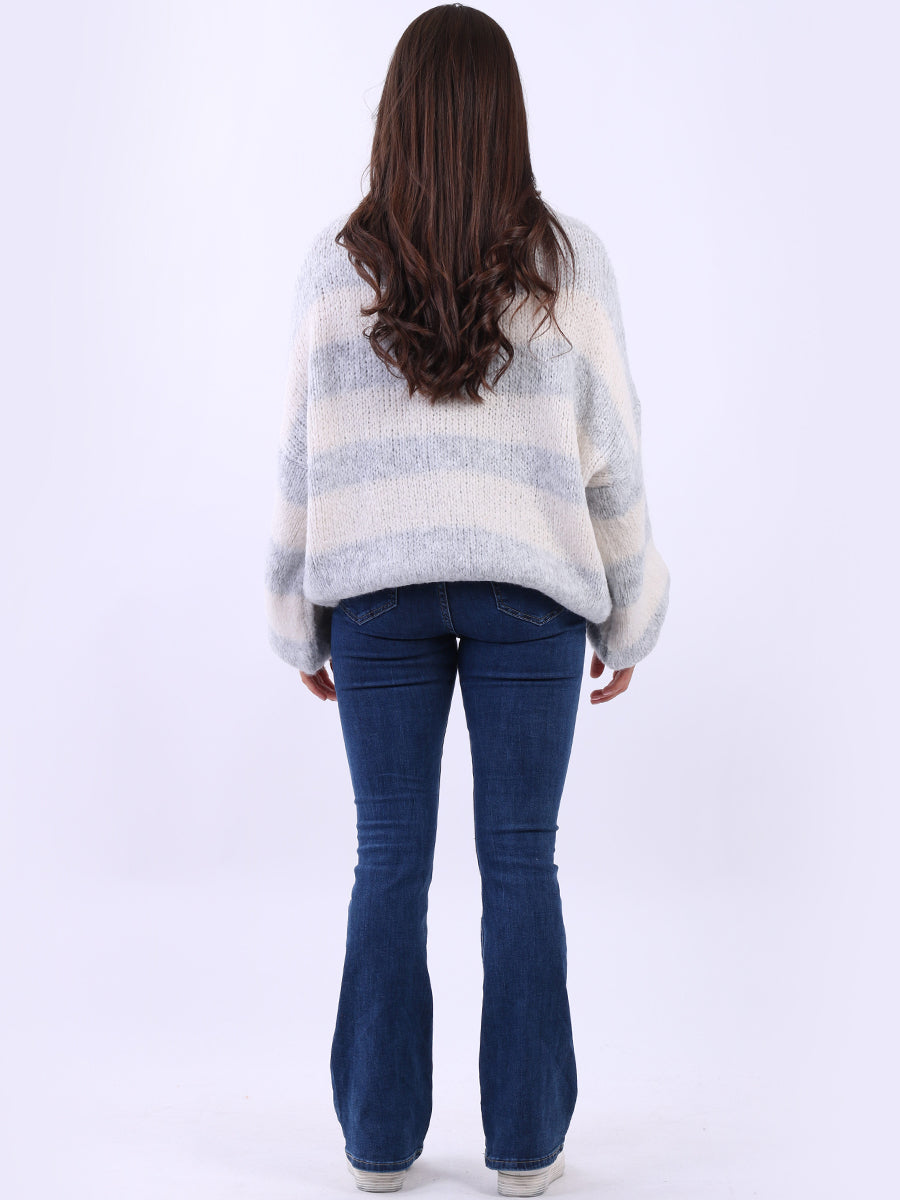 Drop Shoulders Batwing Knitted Woolen Crop Jumper