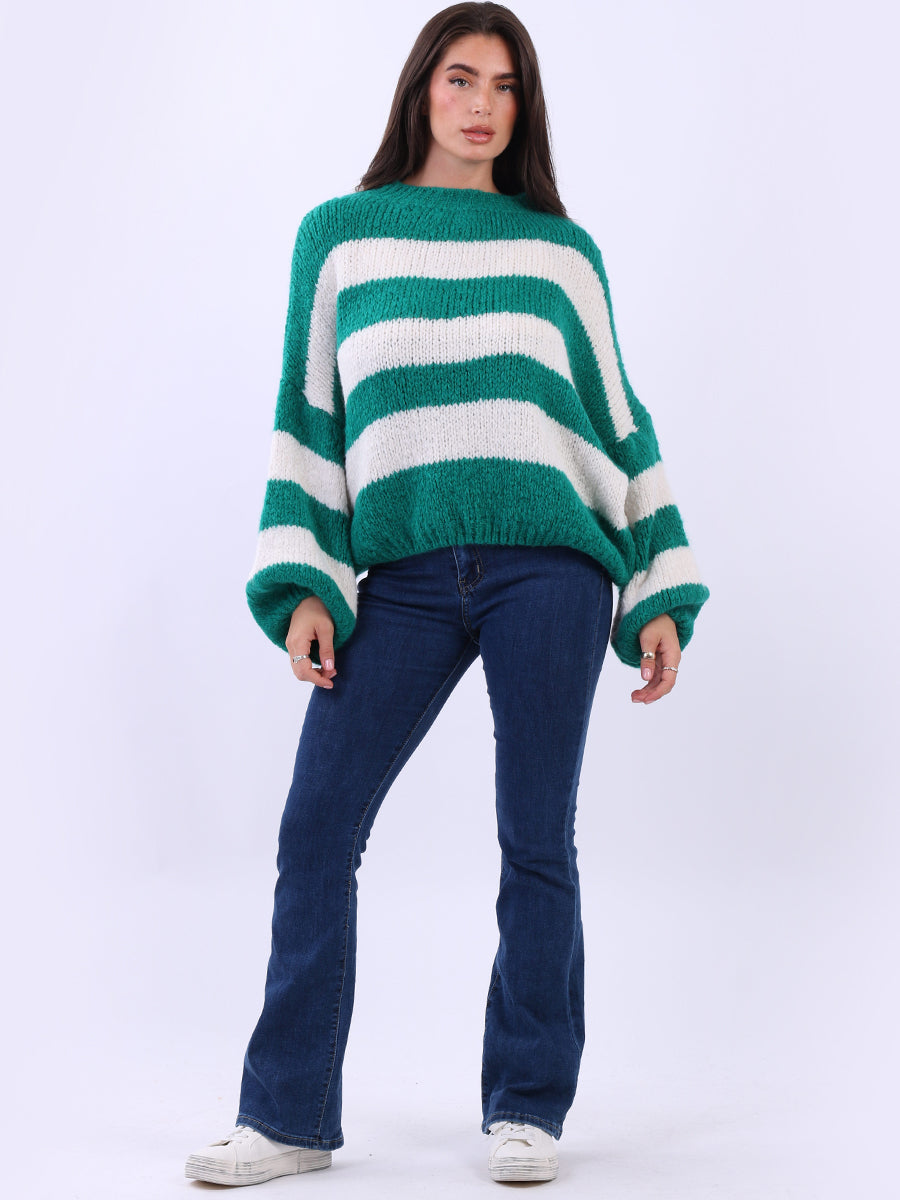 Drop Shoulders Batwing Knitted Woolen Crop Jumper