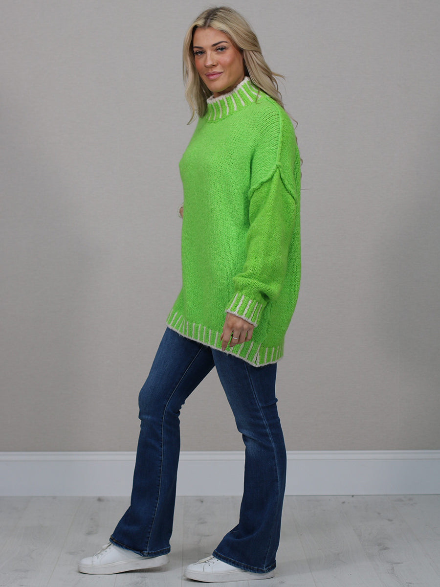 Whipstitch Knitted Wooly Jumper