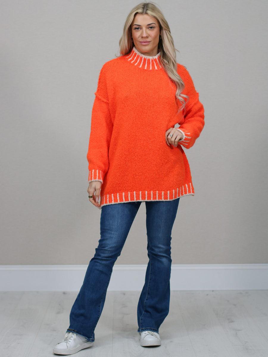 Whipstitch Knitted Wooly Jumper