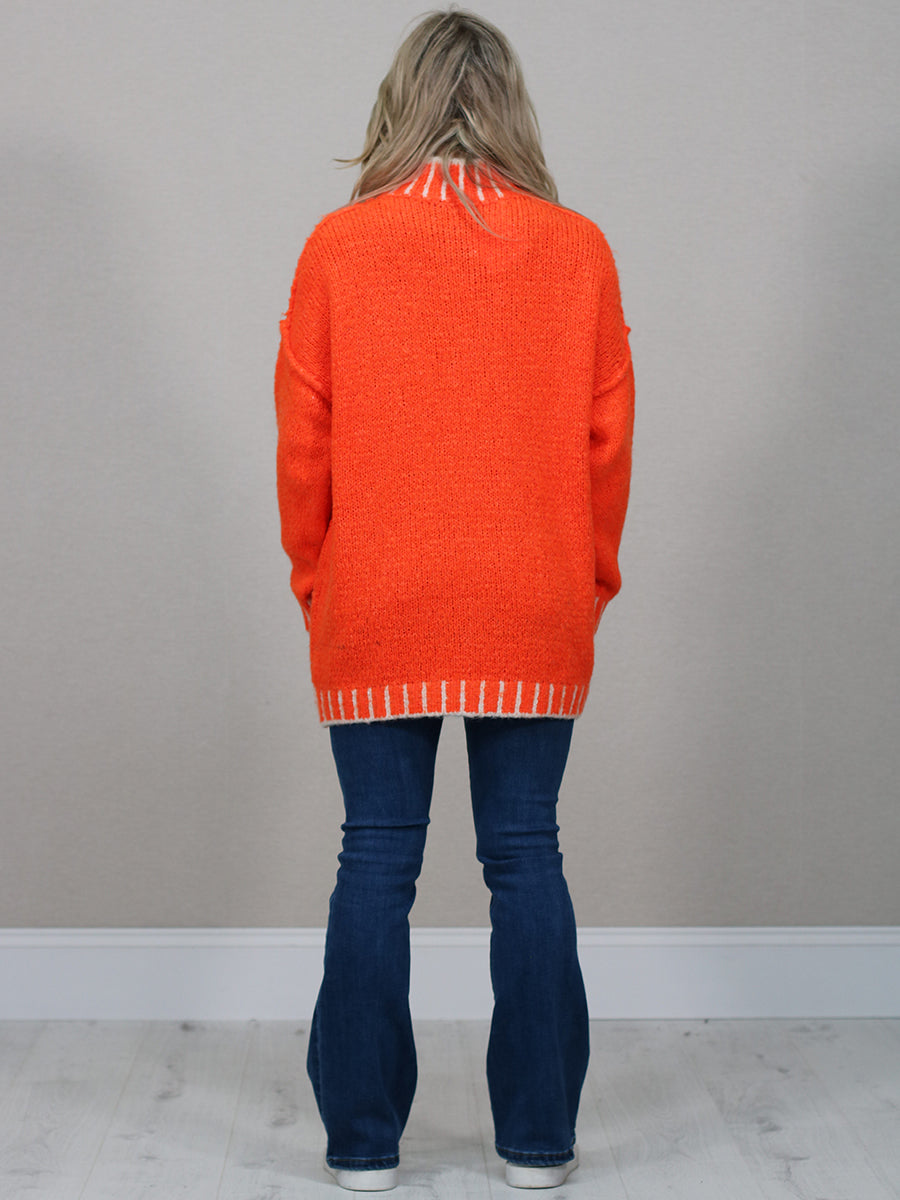 Whipstitch Knitted Wooly Jumper