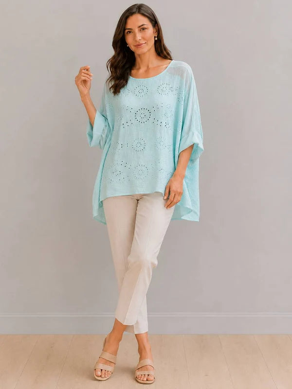 Broderie Eyelet Cotton Tunic Mint 