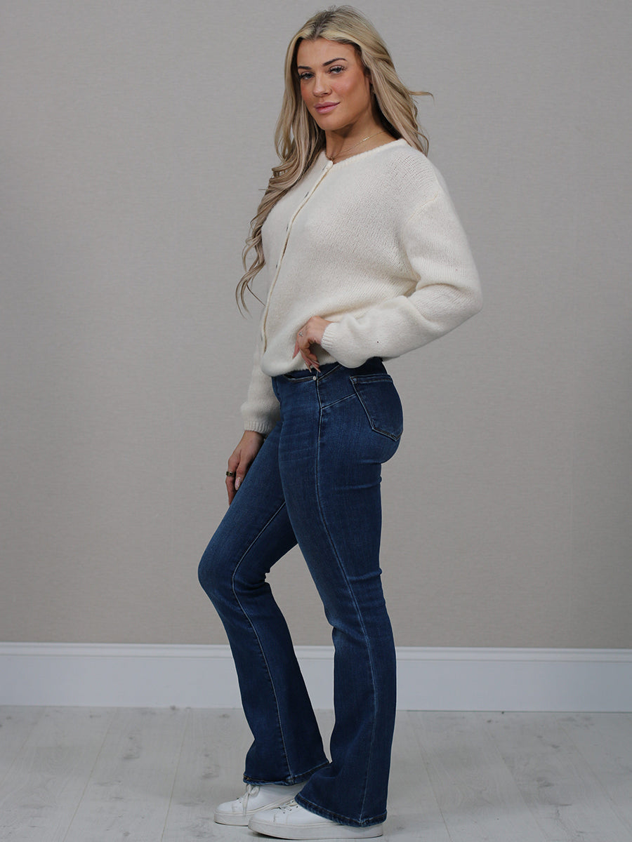 Italian Solid Knit Crop Cardigan