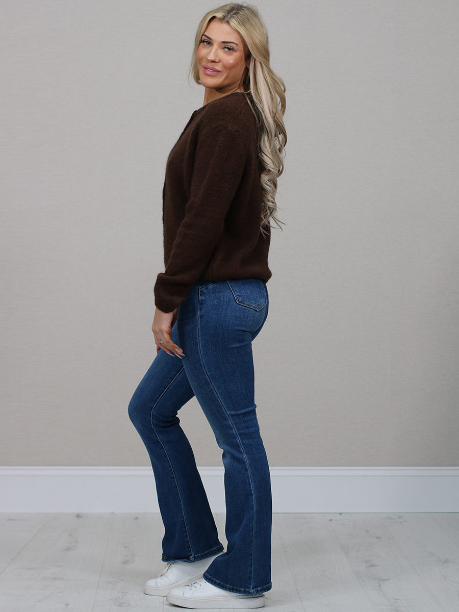 Italian Solid Knit Crop Cardigan