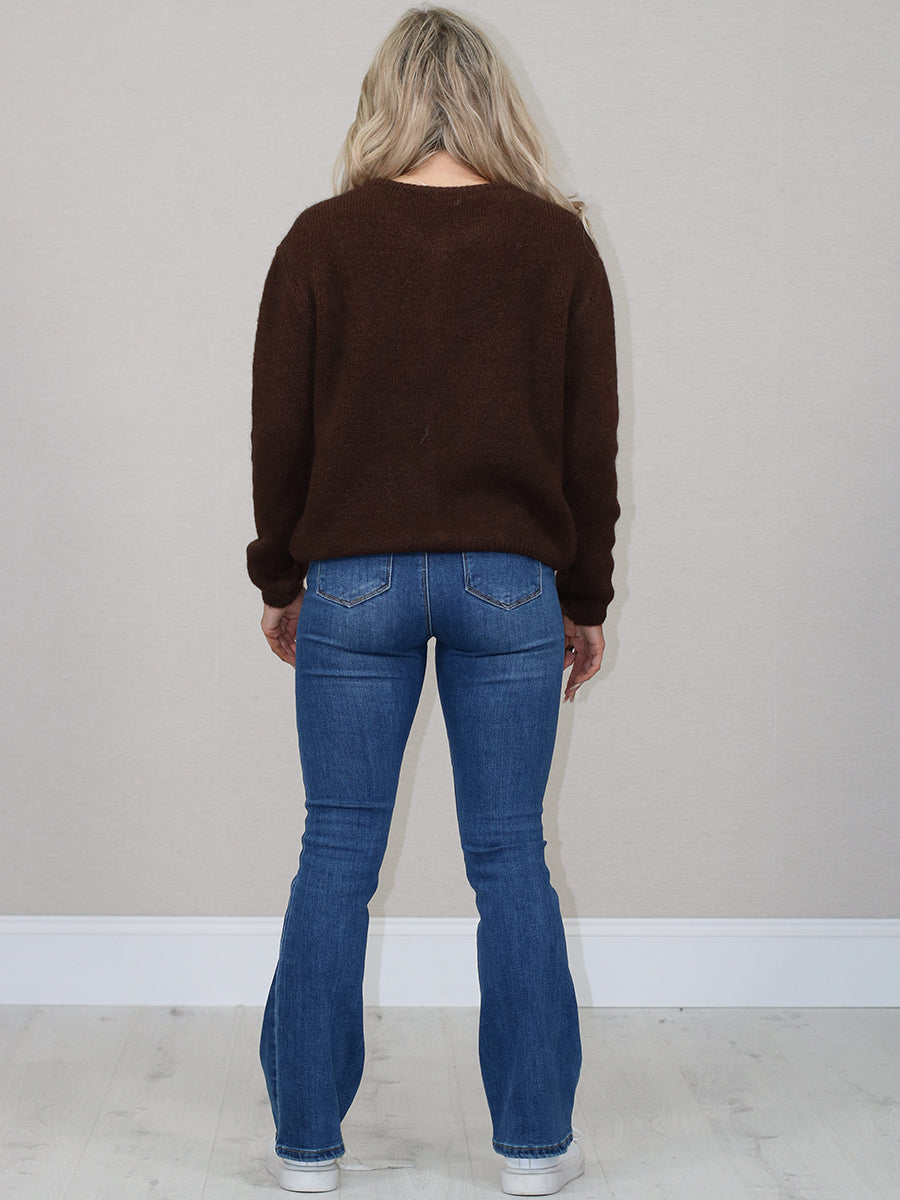 Italian Solid Knit Crop Cardigan