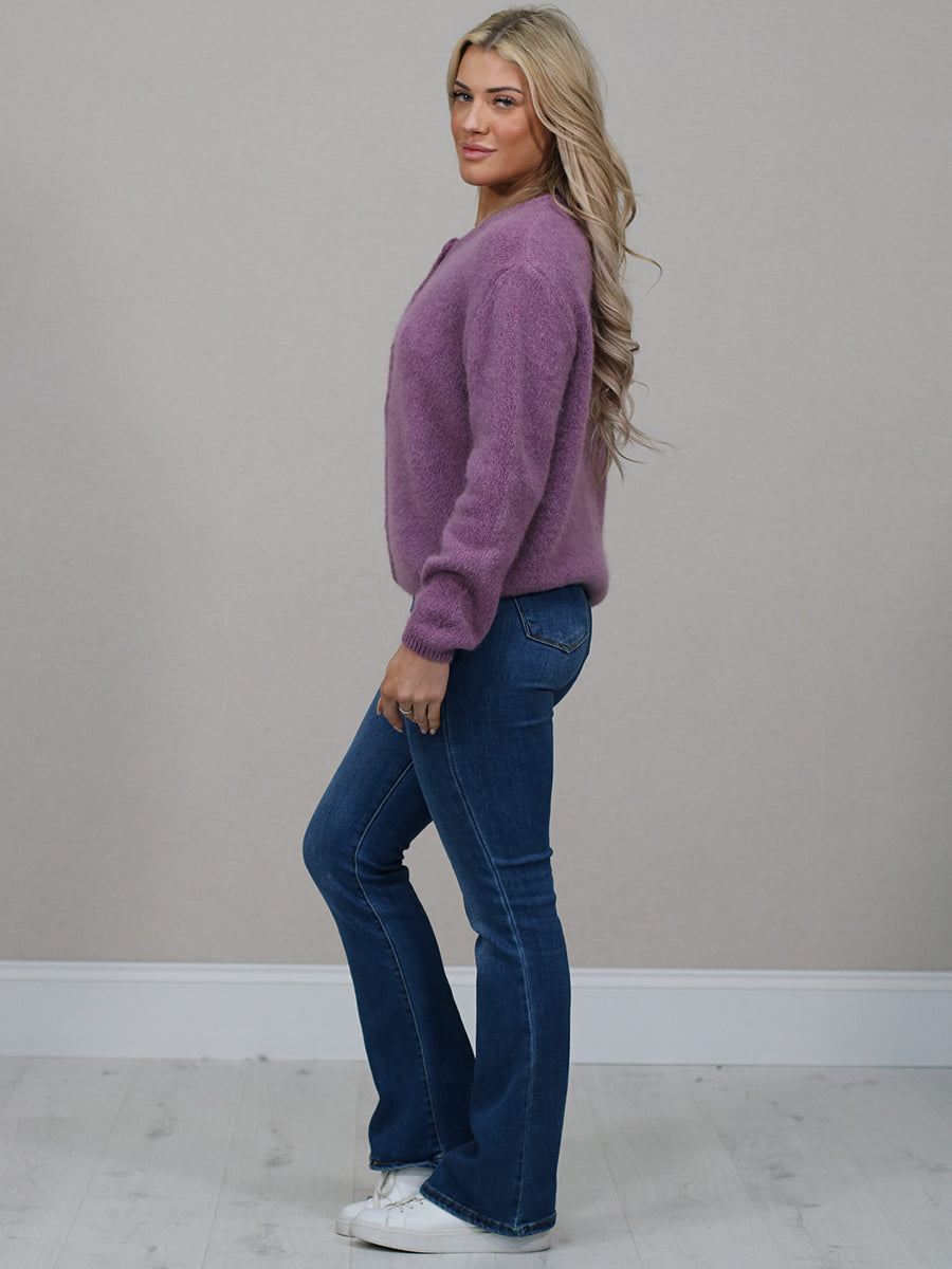Italian Solid Knit Crop Cardigan